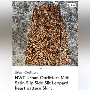 Urban Outfitters Leopard Heart Midi Skirt